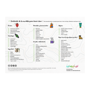 Checklist de la mochila para hacer vivac